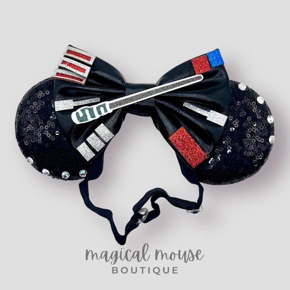 Darth Vader Elastic Minnie Ears | Disney Star Wars-Inspired Adjustable Headband - Picture 1 of 5